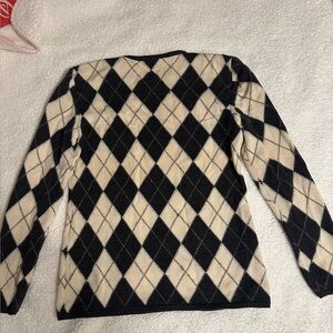 Valentino Black and Cream Diamond Cardigan